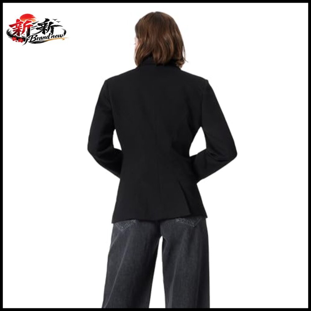 Seamed Double Button Front Blazer with Lining - image 3
